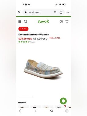 Sanuk Donna Blanket Slip-On in Light Blue Multi-Stripe